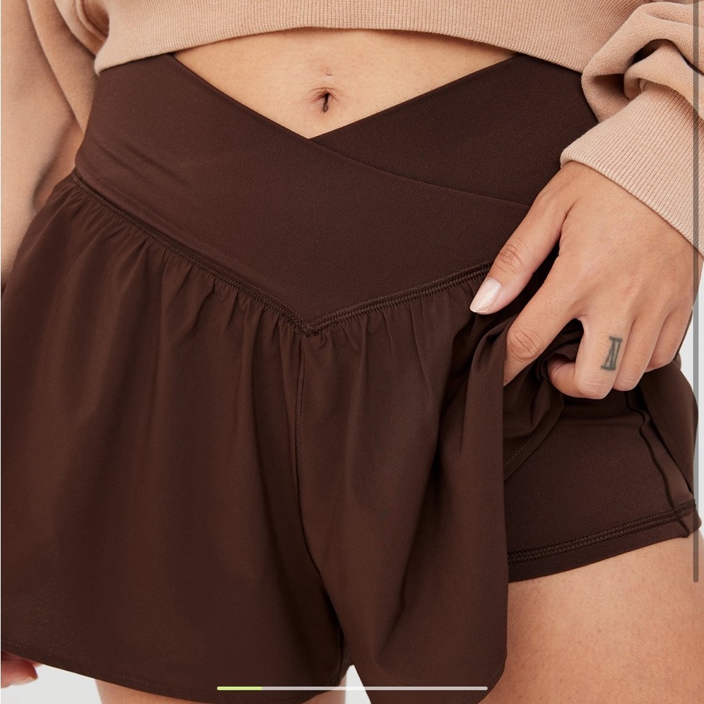 Aerie brown cross over shorts